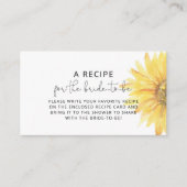 花嫁のためのミニマルなヒマワリレシピ エンクロージャーカード (正面)