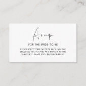 花嫁のためのミニマルなレシピ エンクロージャーカード (正面)