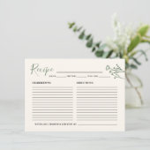 花嫁のためのルースティック ワイルドフラワーレシピカード エンクロージャーカード (スタンド正面)