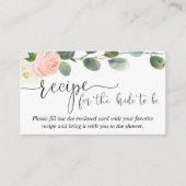 花嫁のためのレシピは、ピンクの緑のフローラを挿入 エンクロージャーカード (正面)