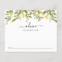 花嫁のためのレモンと緑のアドバイス