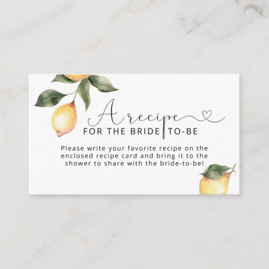 花嫁のためのレモンレシピ エンクロージャーカード (正面)