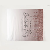 花嫁のためのローズゴールドグリッターカスタマイズ タペストリー (正面(横))