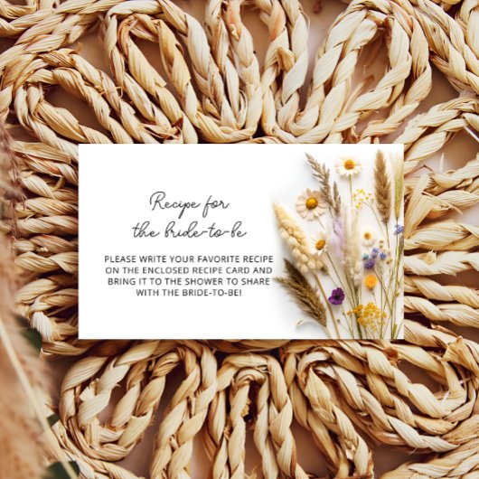 花嫁のためのワイルドフラワーズレシピ エンクロージャーカード
