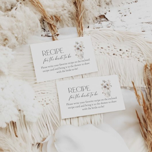 花嫁のためのワイルドフラワーブライダルレシピ エンクロージャーカード