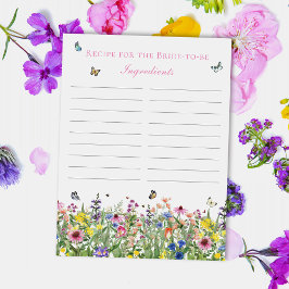 花嫁のためのワイルドフラワー&蝶レシピ ポストカード