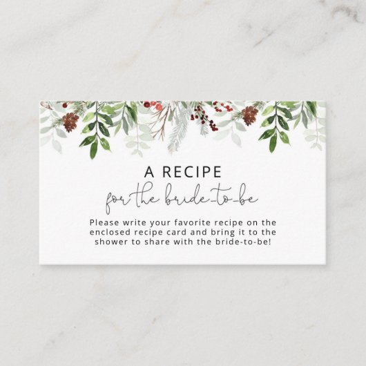 花嫁のための冬の常緑レシピ エンクロージャーカード (正面)