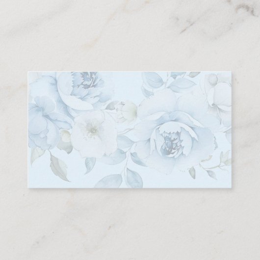 花嫁のための埃っぽい青いフローラレシピ エンクロージャーカード (裏面)