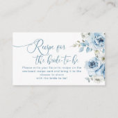 花嫁のための埃っぽい青いフローラレシピ エンクロージャーカード (正面)