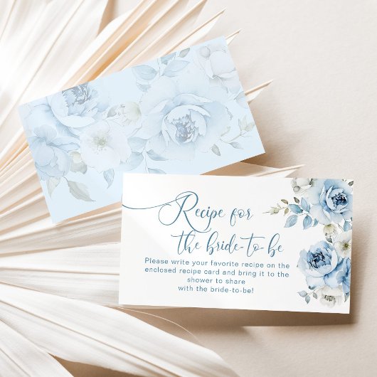 花嫁のための埃っぽい青いフローラレシピ エンクロージャーカード