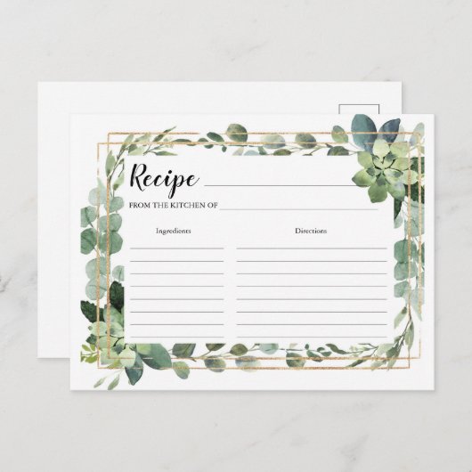 花嫁のための多肉植物のレシピカード ポストカード (正面/裏面)