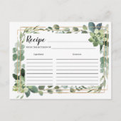 花嫁のための多肉植物のレシピカード ポストカード (正面)