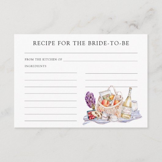花嫁のための市場レシピから外れている エンクロージャーカード (正面)