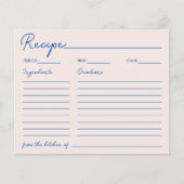 花嫁のための手書きシックなブルーレシピ (正面)