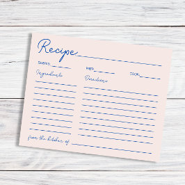 花嫁のための手書きシックなブルーレシピ