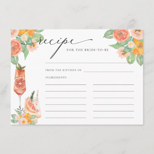 花嫁のための明るいカクテルレシピ エンクロージャーカード (正面)