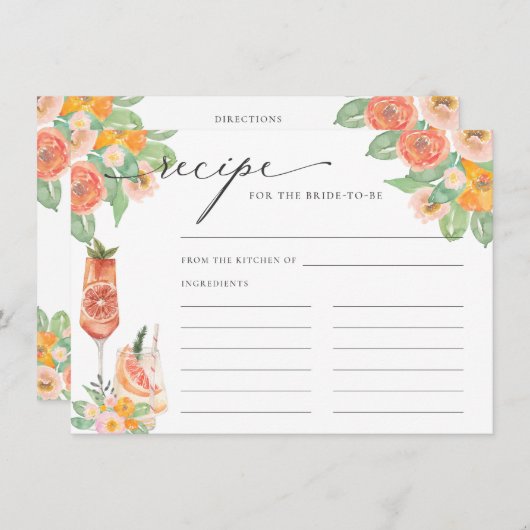 花嫁のための明るいカクテルレシピ エンクロージャーカード (正面/裏面)