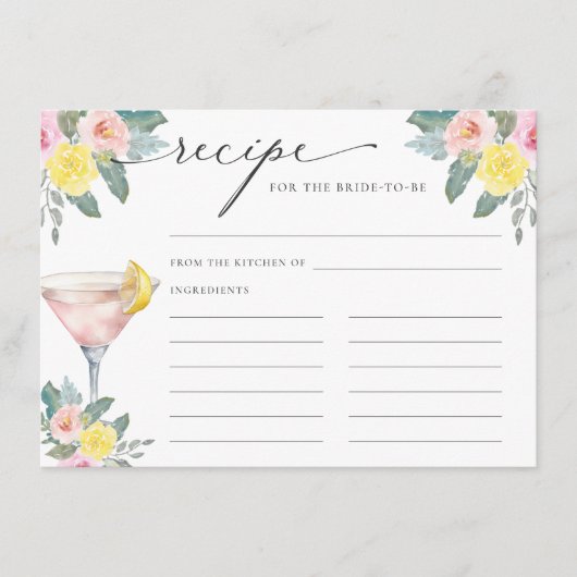 花嫁のための明るいカクテルレシピ エンクロージャーカード (正面)