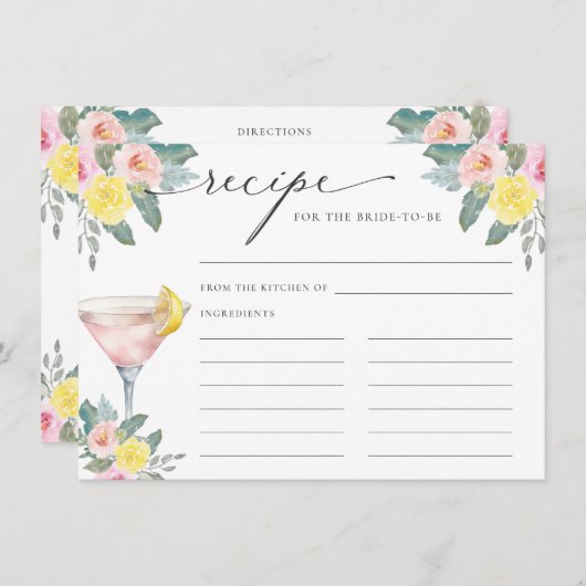 花嫁のための明るいカクテルレシピ エンクロージャーカード (正面/裏面)