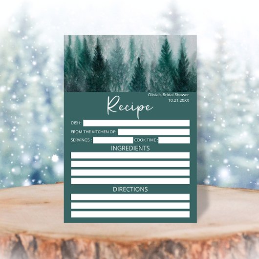 花嫁のための松の木の森の水の色のレシピ