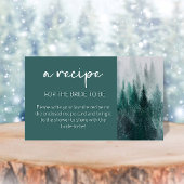 花嫁のための松の木の森の水の色のレシピ エンクロージャーカード