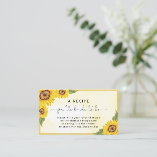 花嫁のための水色ひまわりレシピ エンクロージャーカード (スタンド正面)