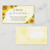 花嫁のための水色ひまわりレシピ エンクロージャーカード (正面/裏面)