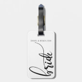 花嫁のための洗練されたミニマルな名前付きラゲッジタグ ラゲッジタグ (裏面縦)
