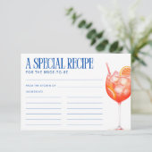 花嫁のための特別なアペロールスプリッツのレシピ エンクロージャーカード (スタンド正面)
