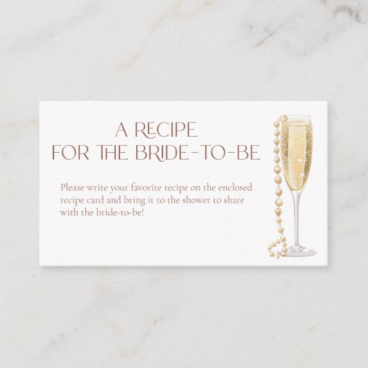 花嫁のための真珠とプロセッコレシピ エンクロージャーカード (正面)