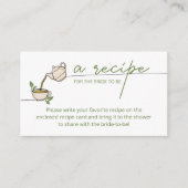 花嫁のための茶パーティーブライダルシャワーレシピ エンクロージャーカード (正面)