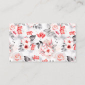 花嫁のための赤グレーの水の色の花のレシピ エンクロージャーカード (裏面)