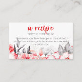 花嫁のための赤グレーの水の色の花のレシピ エンクロージャーカード (正面)