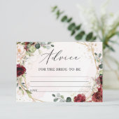 花嫁のためのBoho burgundyフローラ金ゴールド機器 エンクロージャーカード (スタンド正面)