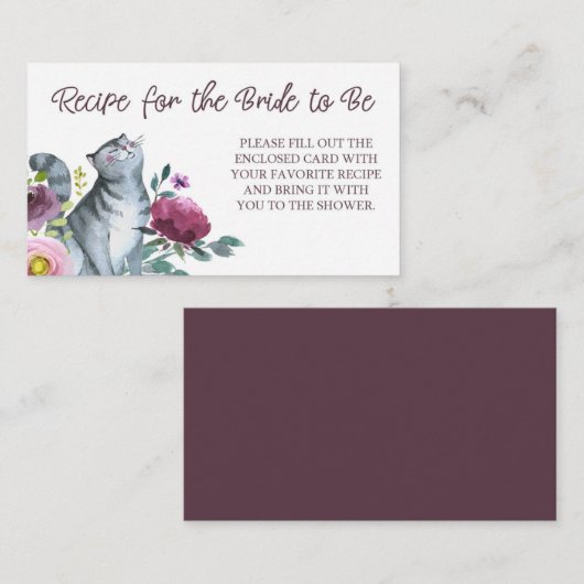 花嫁のためのMeowiedのレシピカードをあるために得ること エンクロージャーカード (正面/裏面)