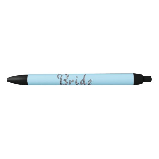 花嫁ののどきらきら光るなラインストーンのデザイン 黒ボールペン (正面)