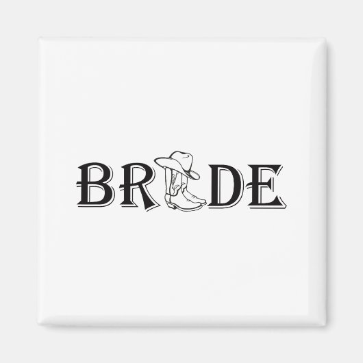 花嫁のようなカウガールブーツ ウェスタンバチェロレッテ マグネット (正面)