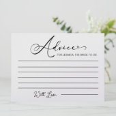 花嫁のアドバイス-ブライダルシャワーアドバイスカード 招待状 (スタンド正面)