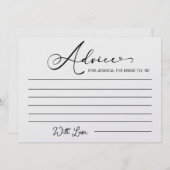 花嫁のアドバイス-ブライダルシャワーアドバイスカード 招待状 (正面/裏面)