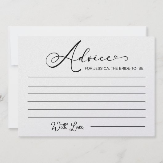 花嫁のアドバイス-ブライダルシャワーアドバイスカード 招待状 (正面)