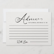 花嫁のアドバイス-ブライダルシャワーアドバイスカード