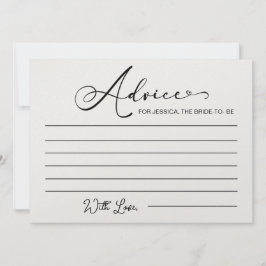 花嫁のアドバイス-ブライダルシャワーアドバイスカード 招待状