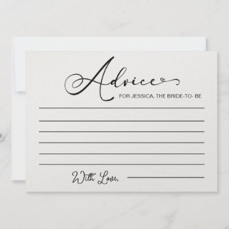 花嫁のアドバイス-ブライダルシャワーアドバイスカード 招待状