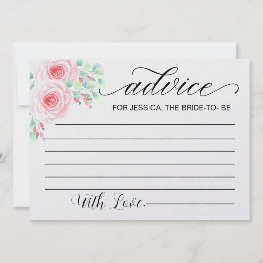 花嫁のアドバイス-ブライダルシャワーアドバイスカード 招待状 (正面)