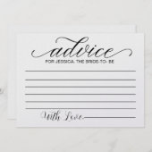 花嫁のアドバイス-ブライダルシャワーアドバイスカード 招待状 (正面/裏面)