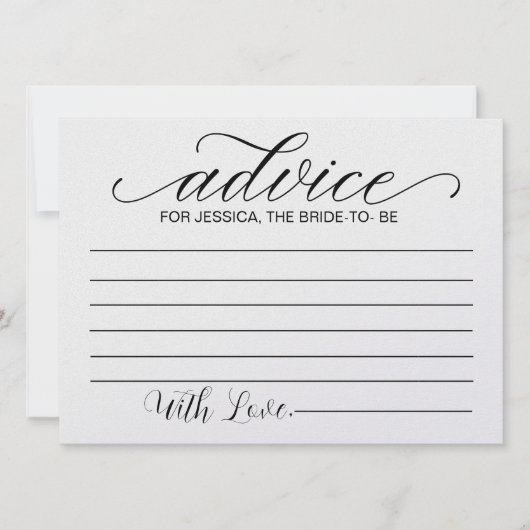 花嫁のアドバイス-ブライダルシャワーアドバイスカード 招待状 (正面)