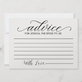 花嫁のアドバイス-ブライダルシャワーアドバイスカード 招待状