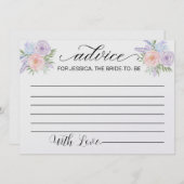 花嫁のアドバイス-ブライダルシャワーアドバイスカード 招待状 (正面/裏面)