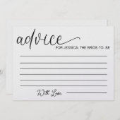 花嫁のアドバイス-ブライダルシャワーアドバイスカード 招待状 (正面/裏面)