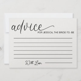 花嫁のアドバイス-ブライダルシャワーアドバイスカード 招待状